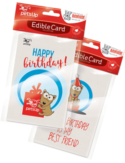 CARTÕES COMESTÍVEIS/ 7"x 4"Happy Birthday (Dog & gift)
